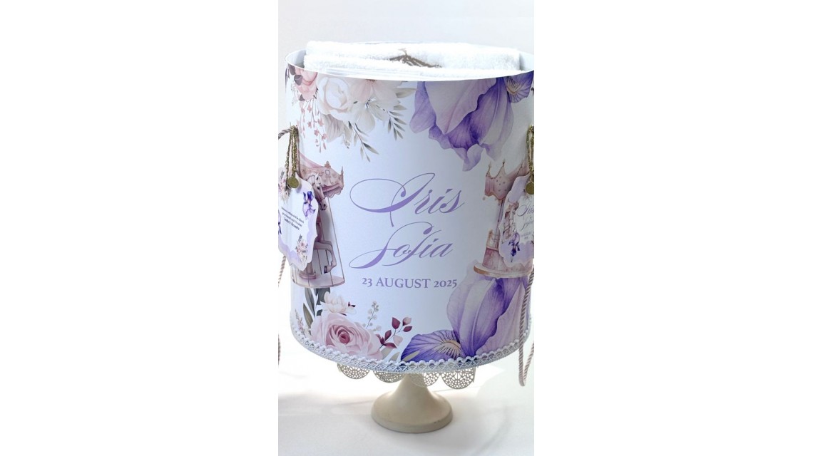 Trusou botez cu carusel și flori de iris în lila și roz prăfuit – „Caruselul Magic” 15